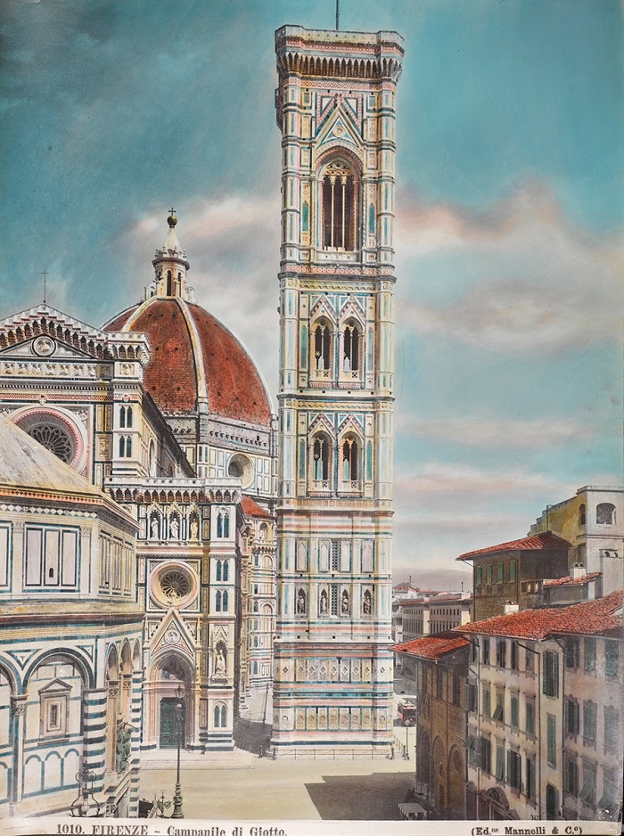 Firenze. Campanile di Giotto (stampa del 1910 c.a.).  Fratelli Alinari - Firenze