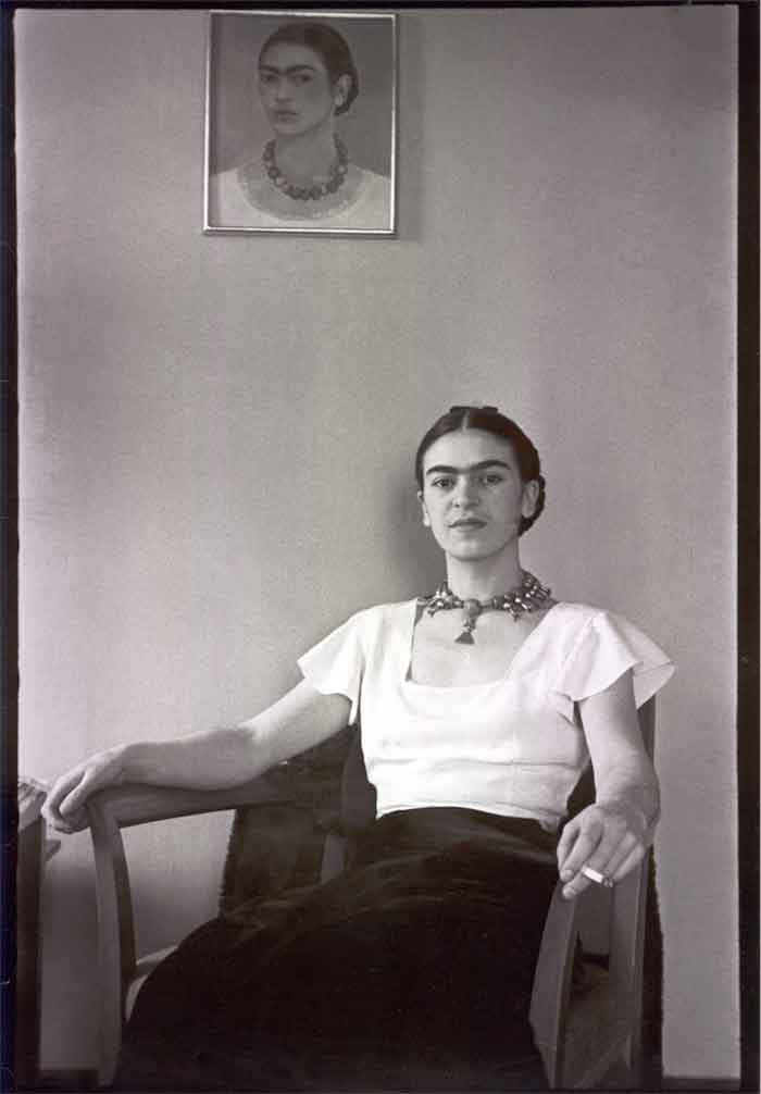 Lucienne Bloch, Frida at the Barbizaon Plaza Hotel, New York City, NY, 1933.  Lucienne Bloch