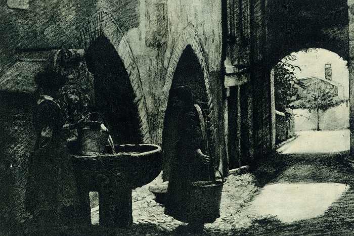 Ernesto Graziadei, Fontana, Asolo, 1927, resinotipia, dalla mostra I fotografi veneti del Novecento.  Ernesto Graziadei.