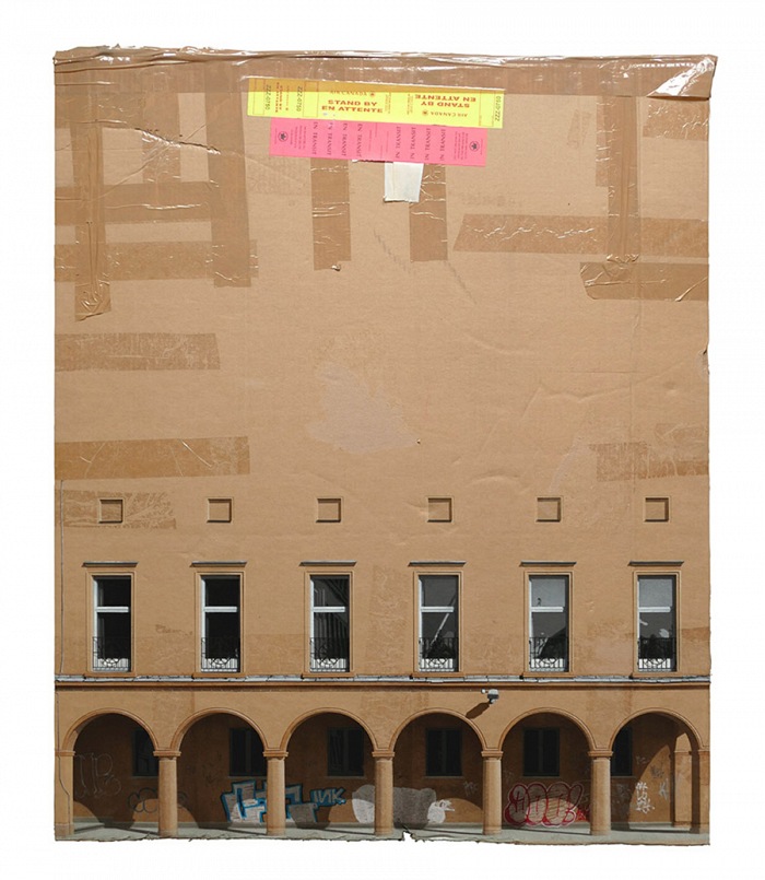 EVOL, Alte Schule, 2018. Spray paint on cardboard, 102x85 cm.  EVOL