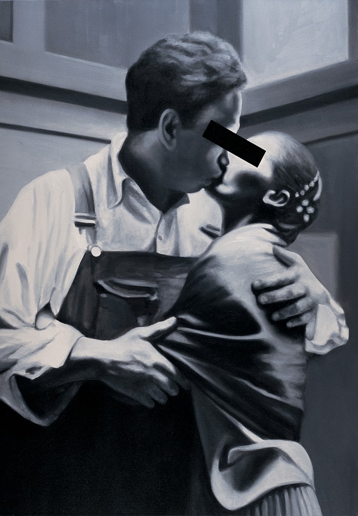 Stephane Graff, The Kiss, 2005.  Olio su tela, 100x70 cm.  Stephane Graff