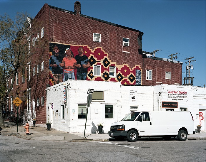 La Eouzon, Solidarity, Bat Favitsou Boulandis wall, Whitelocke Street  Sandtown-Baltimore, November 3th 2015, dalla mostra Frame on the walls.  La Eouzon.