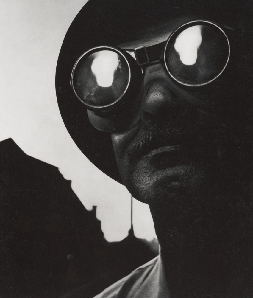 W. Eugene Smith, Steelworker with Goggles, Pittsburgh, 1955.  The Heirs of W. Eugene Smith.