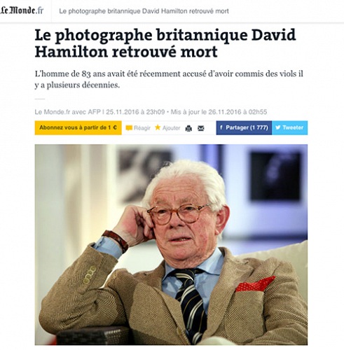 La scomparsa di David Hamilton