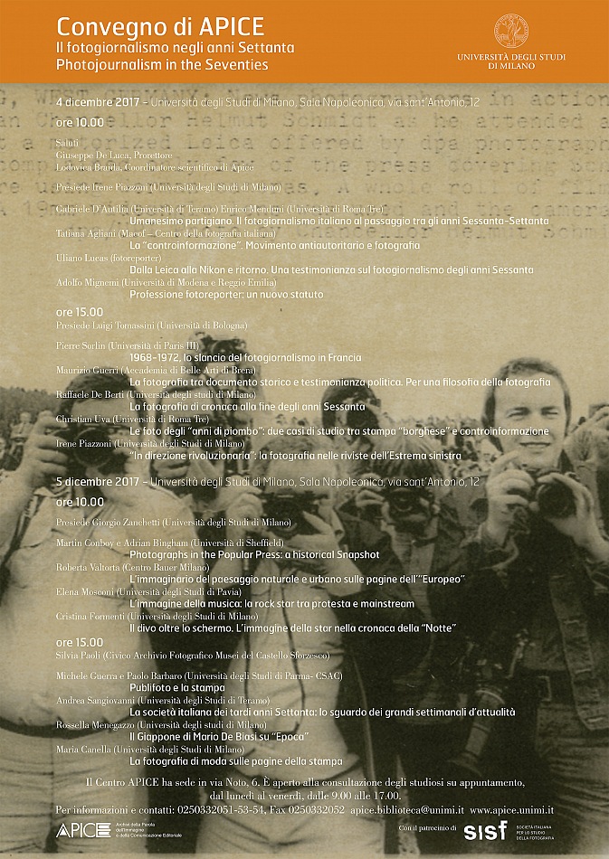 Convegno APICE Il fotogiornalismo negli anni Settanta