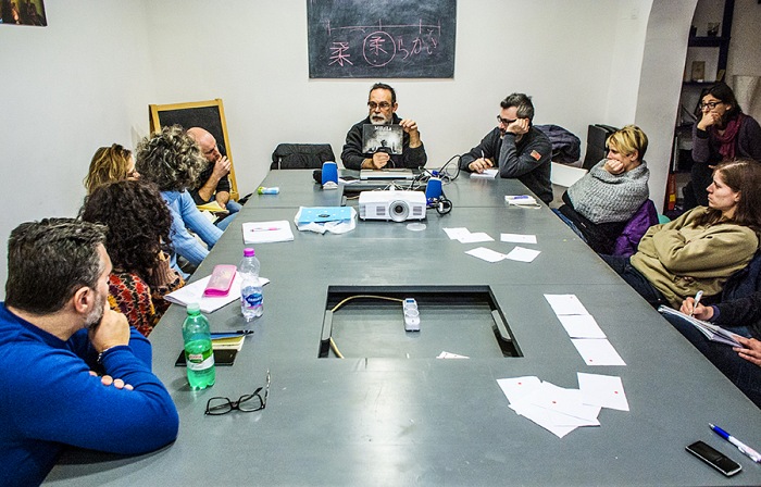 Sandro Iovine durante un workshop presso WSP Photography a Roma.  Stefania Biamonti/FPmag.