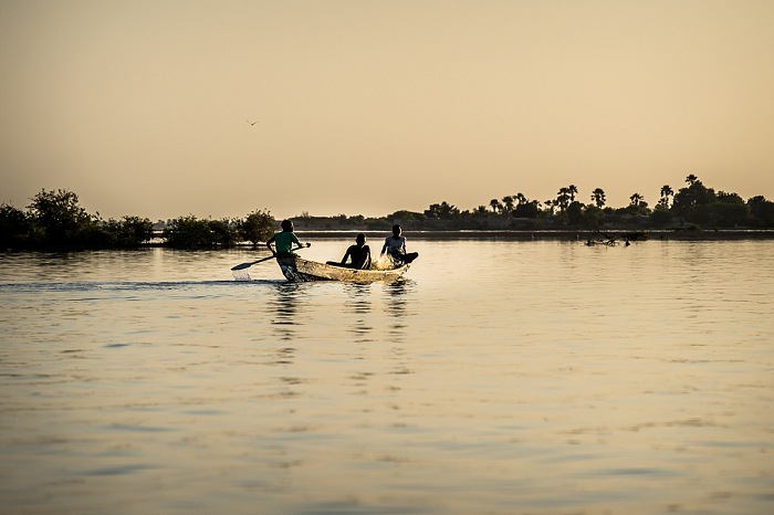 Vita quotidiana sulle rive del fiume Saloum. Diofior  un pittoresco e suggestivo villaggio adagiato su una delle insenature del fiume. L nacque Lopold Sedar Senghor, primo presidente della repubblica Senegalese e padre della negritudine, il movimento letterario, culturale e politico sviluppatosi nel XX secolo nelle colonie francofone. La cultura della pace sta producendo cittadini consapevoli dei propri diritti e dei propri doveri, cittadini cio pronti a contribuire anche economicamente per aiutare i giovani a imparare un mestiere, per poter lavorare in loco e non essere costretti allemigrazione di cui conosciamo le dolorose conseguenze. Parco Nazionale del delta del Saloum, Senegal, 8 Dicembre 2016.  Alessandro Rota