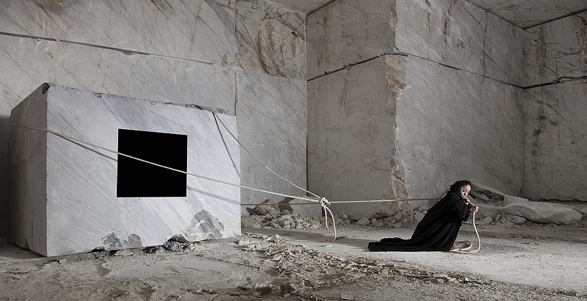 Matteo Basil, L'ottava fatica, 2016, Lambda print on aluminium, 195x100cm.  Matto Basil.