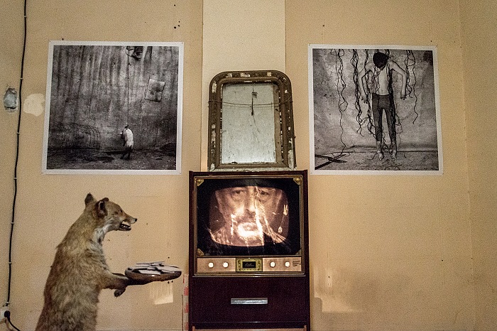 L'allestimento della mostra The House of the Ballenesque di Roger Ballin presso la Maison des Peintres nell'ambito di Les Rencontres De La Photographie di Arles.  FPmag.