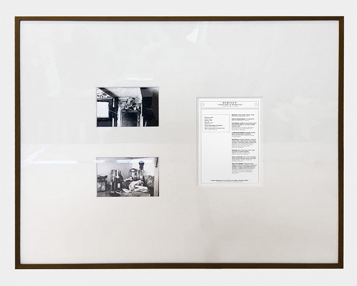 Victor Leguy, Rinascita #01 (dettaglio), 2017. Legno, tessuto, terra, vetro, oggetto, stampe. Fotografie di Marco Maria Zanin.  Victor Leguy