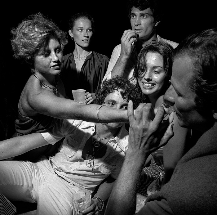 Larry Fink, Peter Beard and friends.  Larry Fink
