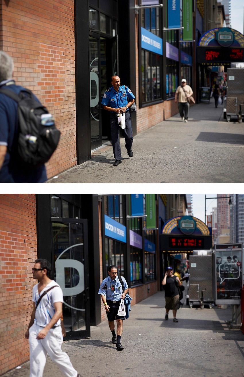 Paul Graham, 8th Avenue & 42nd Street, 17th August 2010, 11.23.03 am, dalla serie The Present, 2010. Courtesy of the Pace/MacGill Gallery, New York; Carlier | Gebauer, Berlin; Anthony Reynolds Gallery, London.