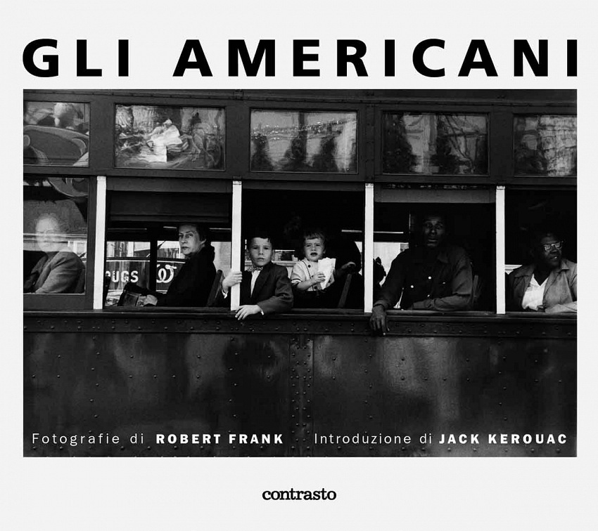 La copertina del volume Gli Americani di Robert Frank nella versione italiana edita da Contrasto.